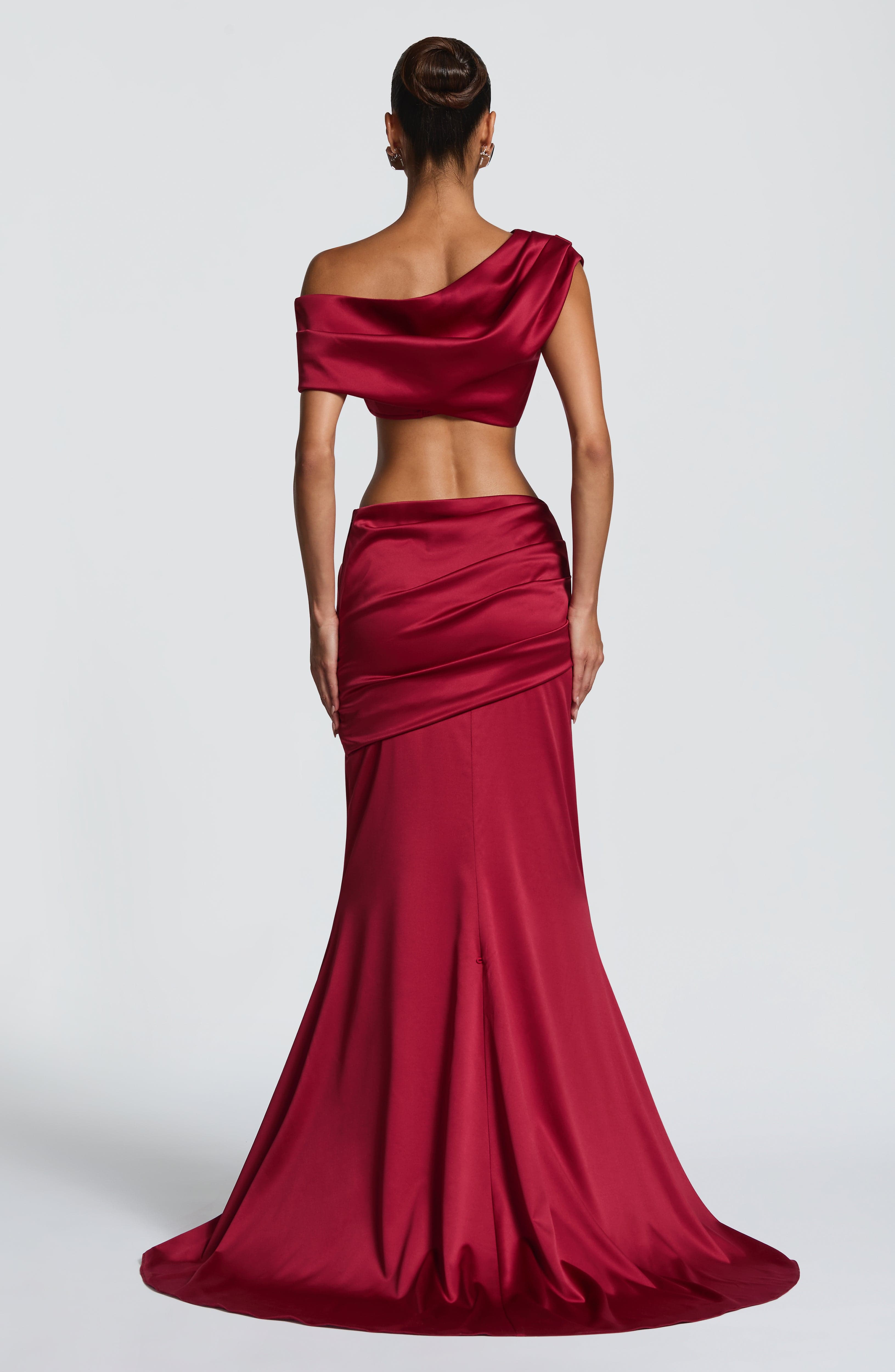 Spódnica maxi Claudette – burgundowa