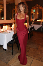 Sukienka maxi Cornelia – burgundowa