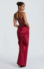 Gorset Nixie – burgundowa koronka