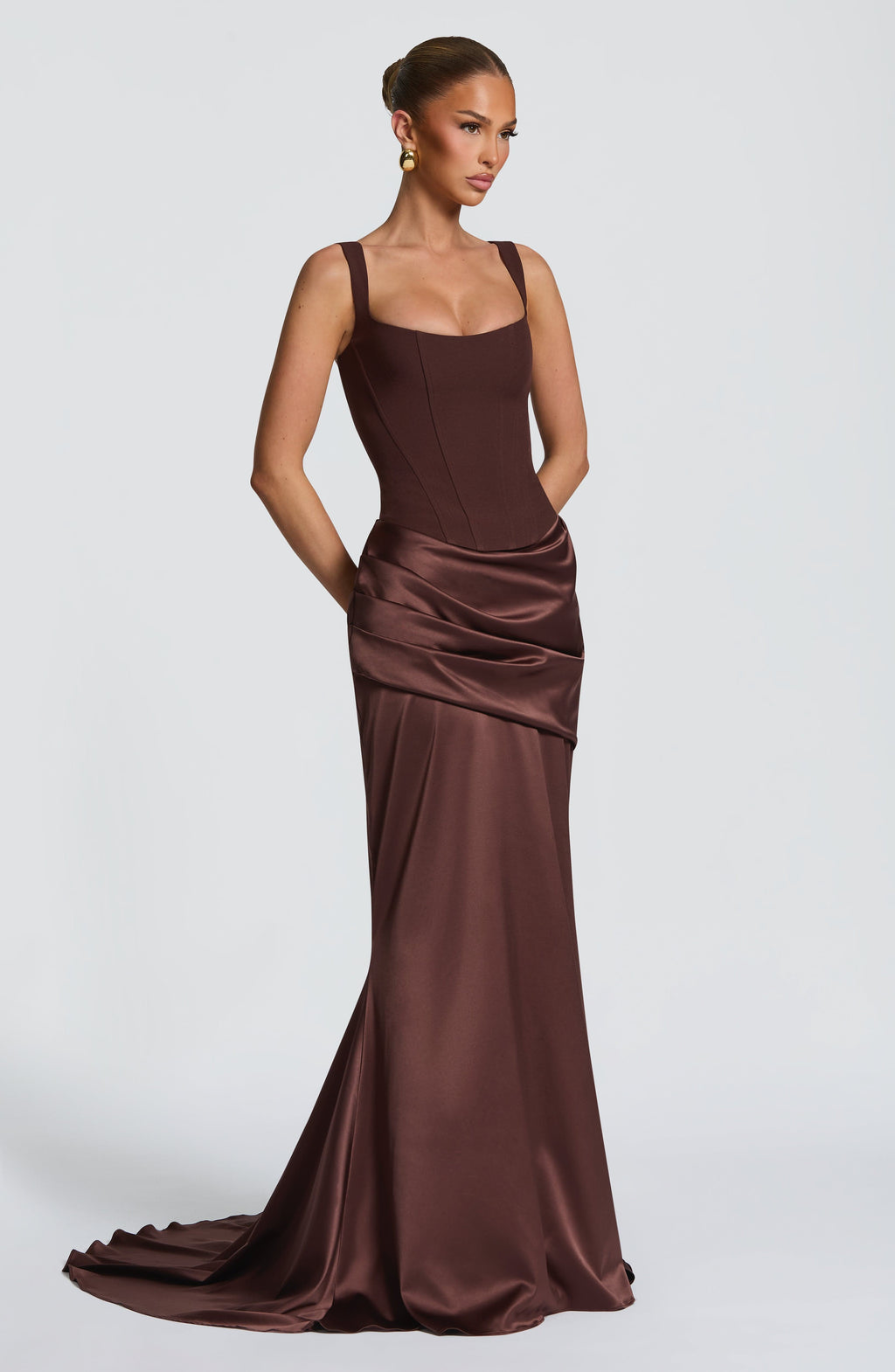 Gorset Nixie – śliwkowo-brązowy