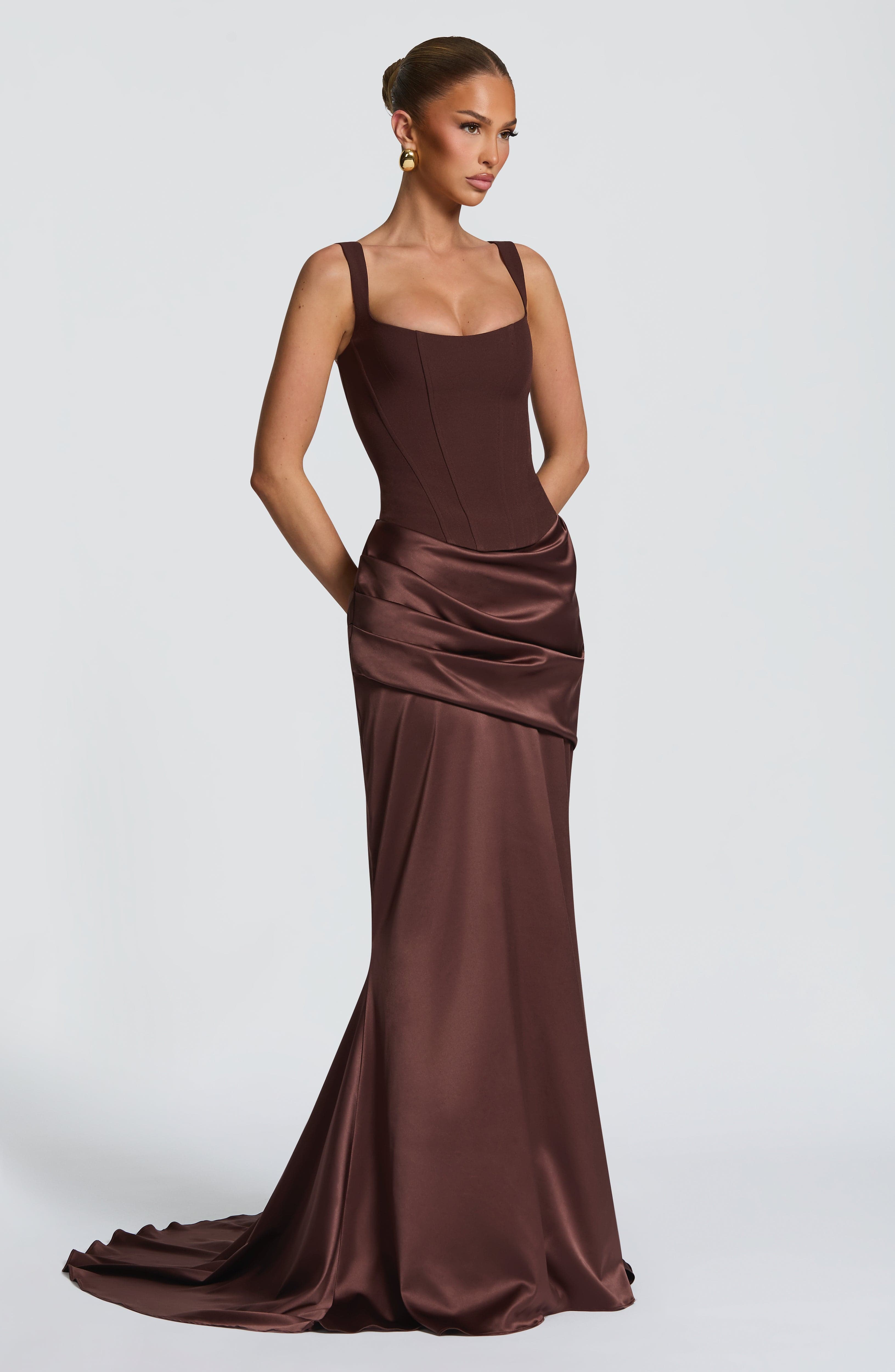 Gorset Nixie – śliwkowo-brązowy