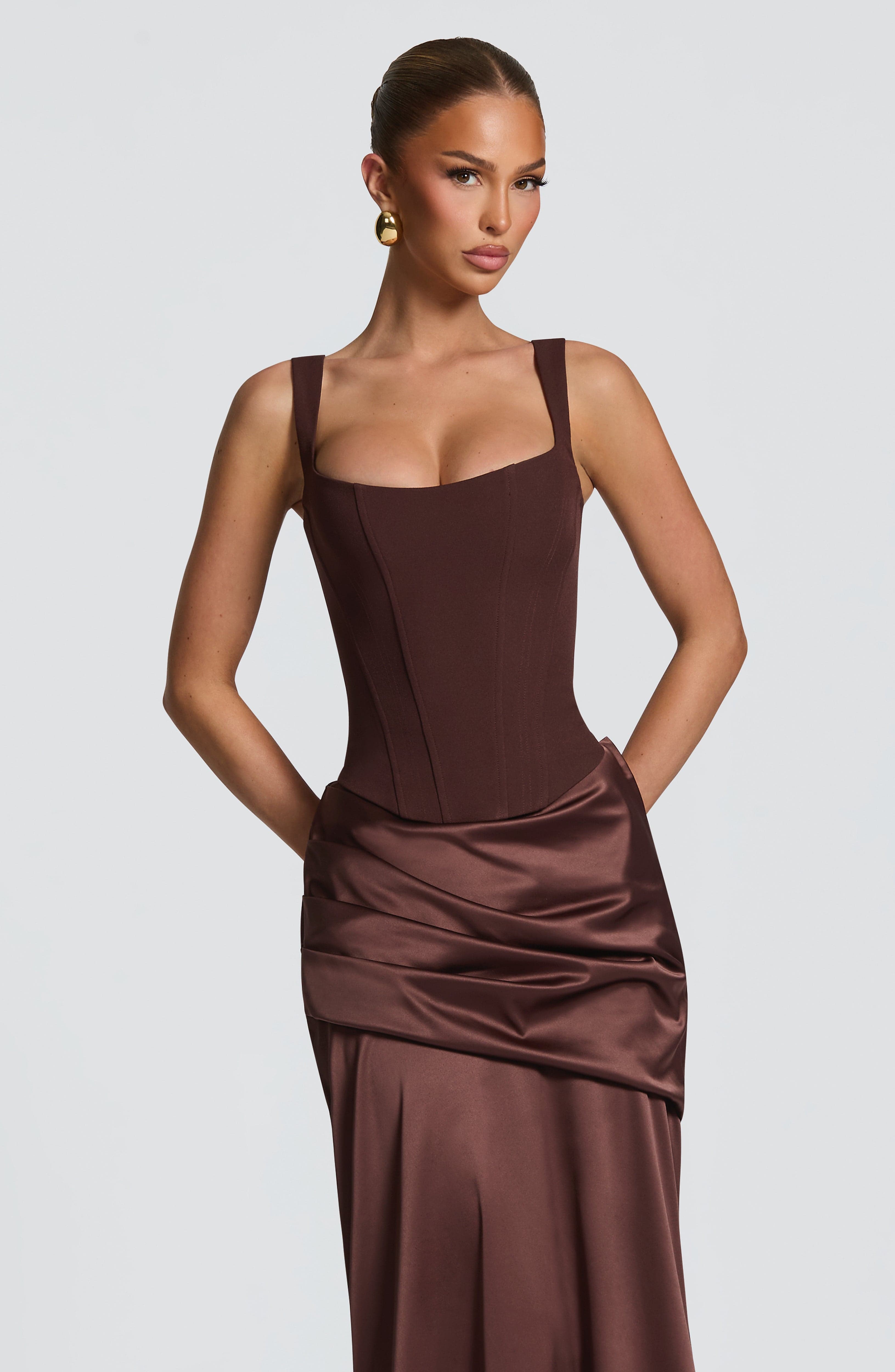 Gorset Nixie – śliwkowo-brązowy