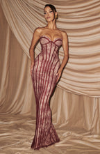 Sukienka maxi Sian – burgundowa