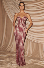 Sukienka maxi Sian – burgundowa