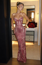 Sukienka maxi Sian – burgundowa