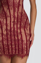 Sukienka mini Sian – burgundowa